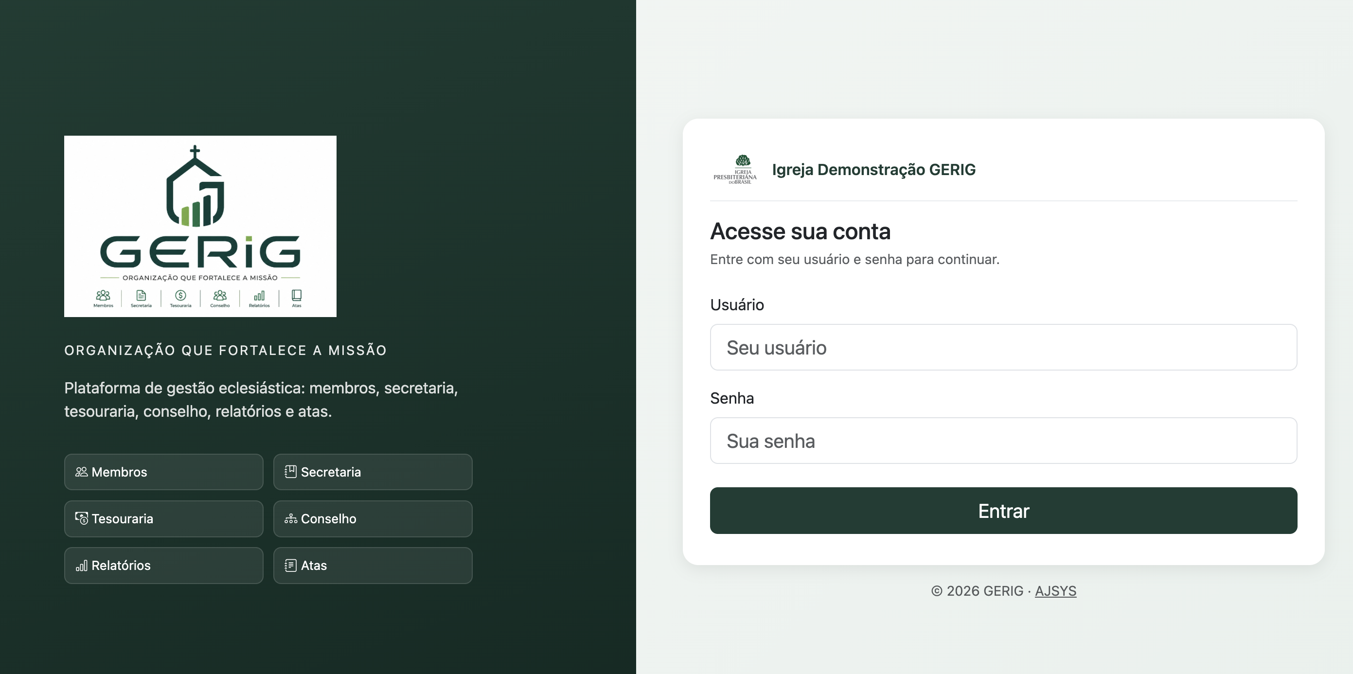 Tela de Login